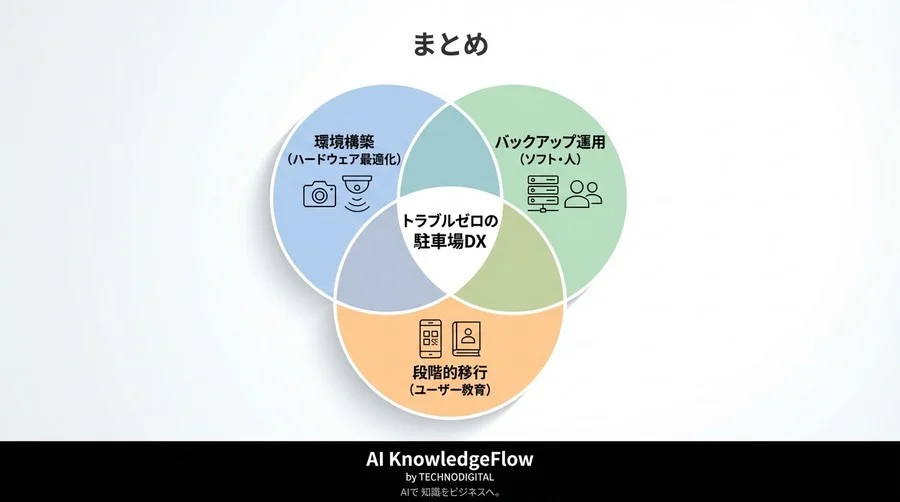 駐車場DXの落とし穴回避！AIナンバープレート認証で「現場パニック」を防ぐ鉄壁の運用設計術 - Conclusion Image