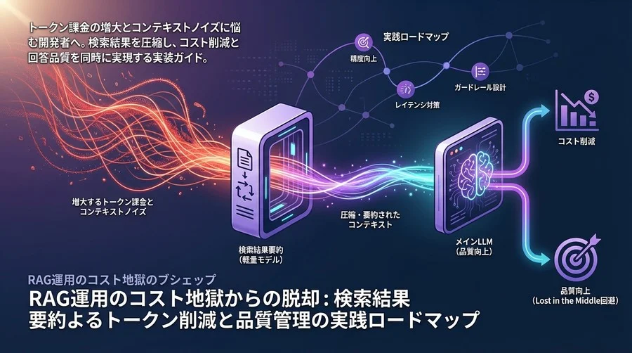 RAG運用のコスト地獄からの脱却：検索結果要約によるトークン削減と品質管理の実践ロードマップ