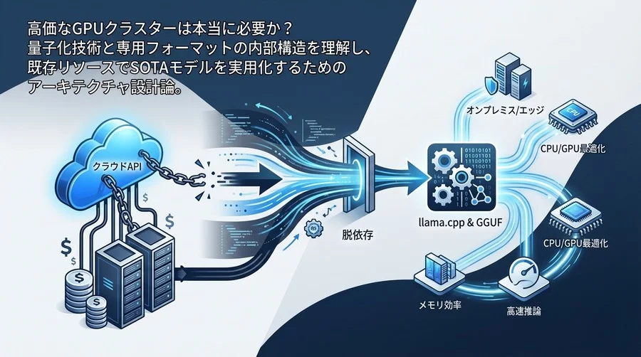 脱クラウドAPI依存：llama.cppとGGUF量子化で構築する高効率LLM推論アーキテクチャ