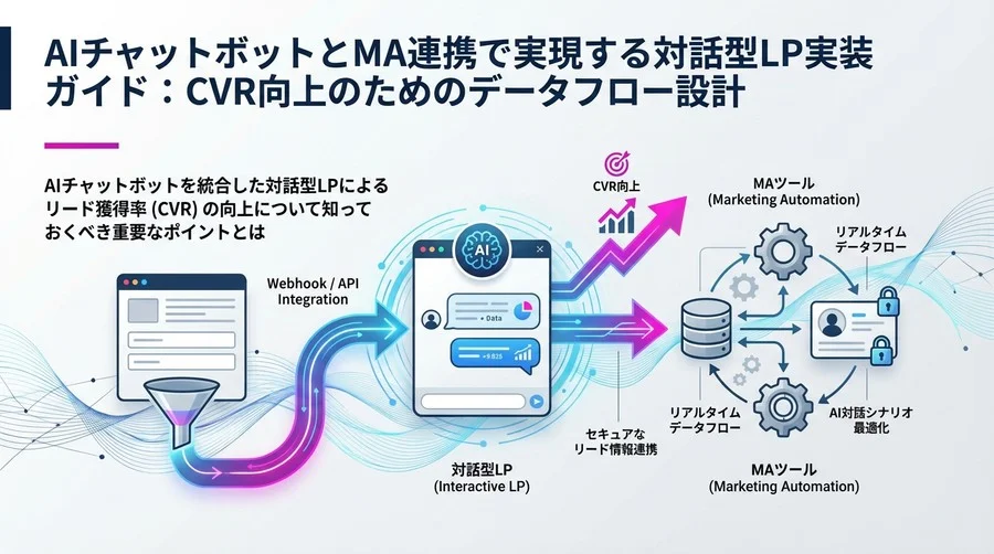 AIチャットボットとMA連携で実現する対話型LP実装ガイド：CVR向上のためのデータフロー設計