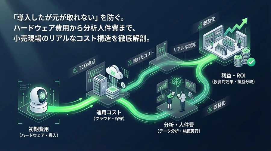 スマートリテールAIカメラの「真のコスト」完全試算：導入費から分析人件費まで、赤字を防ぐTCO徹底解剖