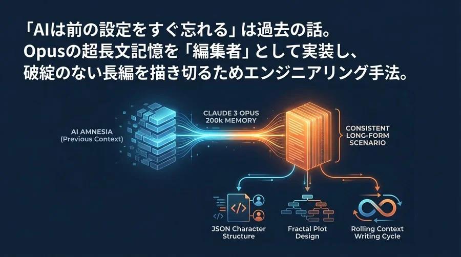 長編シナリオの「AI健忘症」を終わらせる。Claudeモデルの200k記憶領域を実装するエンジニアリング手法