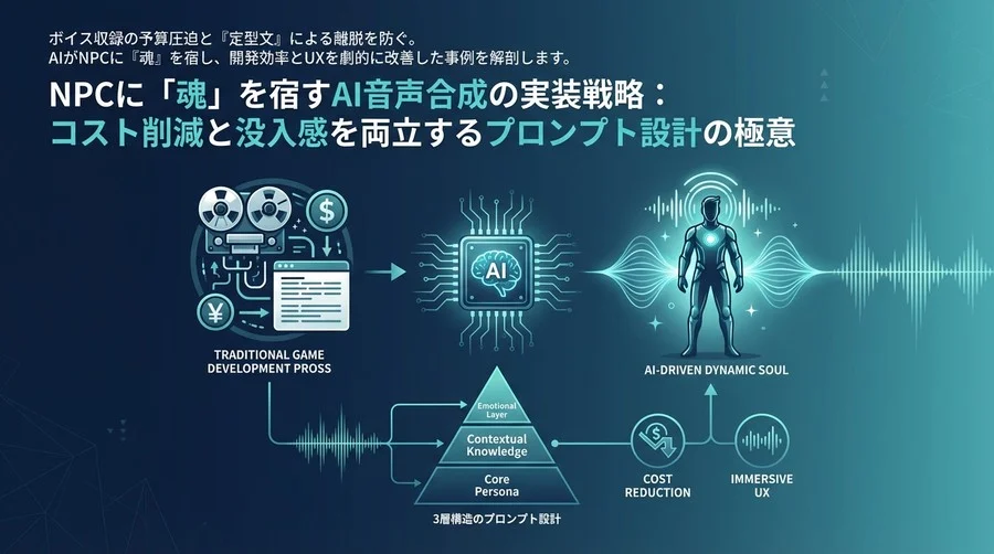 NPCに「魂」を宿すAI音声合成の実装戦略：コスト削減と没入感を両立するプロンプト設計の極意