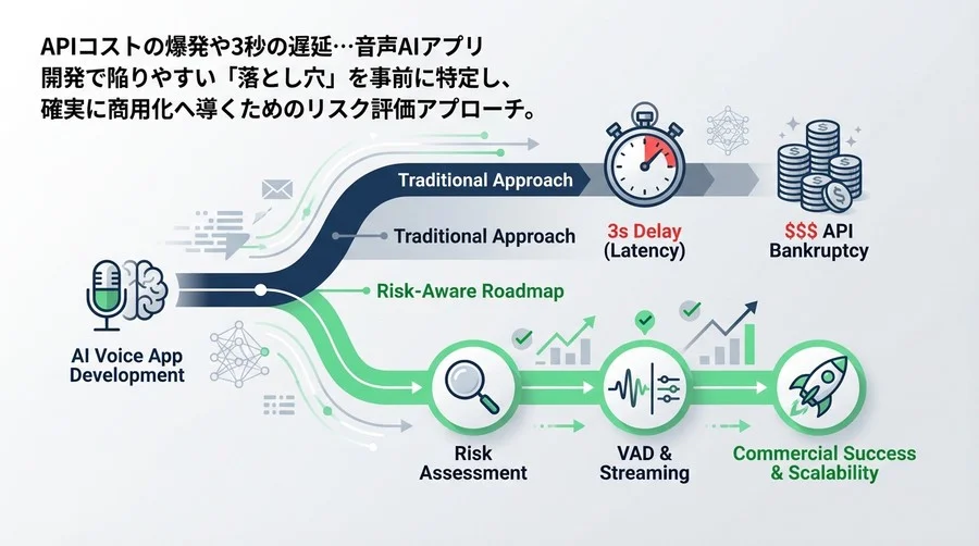 音声AIアプリ開発の「3秒の壁」と「API破産」を防ぐ。商用化リスク評価と実装ロードマップ