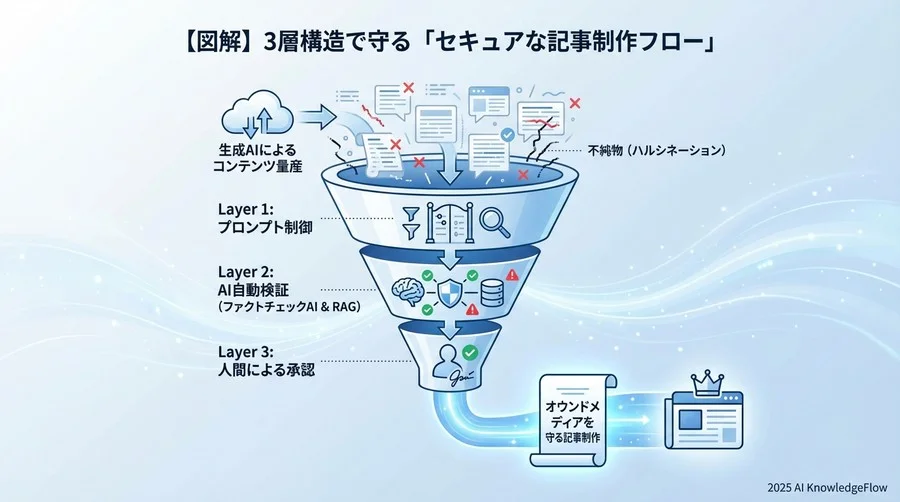 【図解】3層構造で守る「セキュアな記事制作フロー」 - Section Image