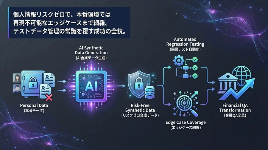 個人情報リスクゼロで回帰テストを自動化：AI合成データが変える金融QAの常識
