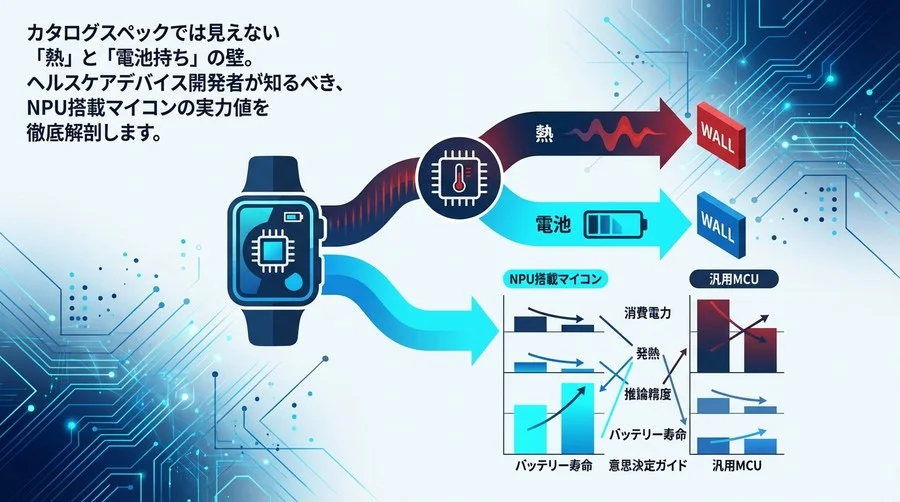 ウェアラブル開発の壁「熱と電池」：NPU搭載マイコンの実力値を徹底解剖