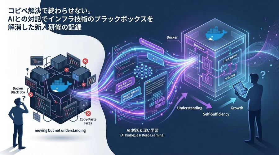 Dockerの「動くけど分からない」をAI対話で突破した新人研修の全記録