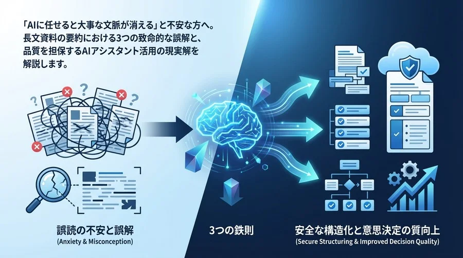 Google Docs AI要約の「誤読」を防ぐ技術：Geminiで長文資料を安全に構造化する3つの鉄則