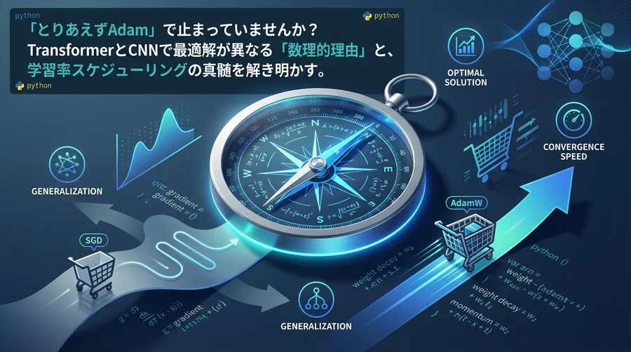 脱「とりあえずAdam」。深層学習の最適解を導く数理的羅針盤：SGDとAdamWの使い分け