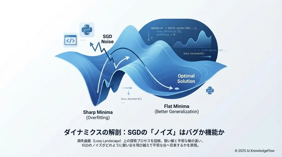 ダイナミクスの解剖：SGDの「ノイズ」はバグか機能か - Section Image