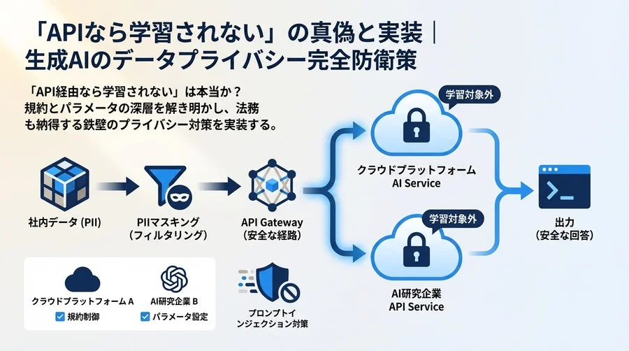 「APIなら学習されない」の真偽と実装｜生成AIのデータプライバシー完全防衛策