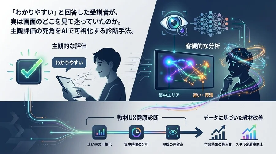 受講後アンケートの「わかりやすい」は信じるな？視線トラッキングAIで暴く教材のUX健康診断