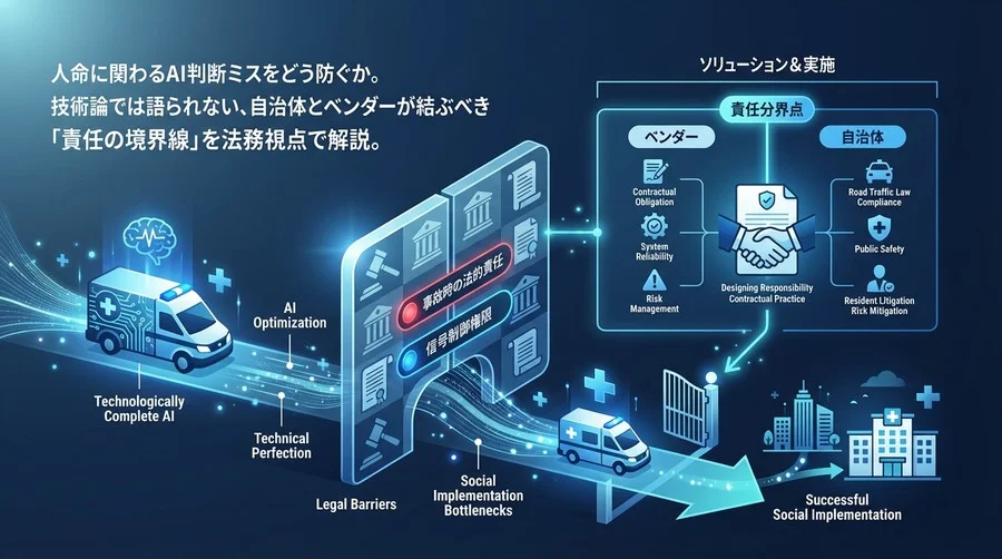 救急搬送AI導入の法的障壁を突破する｜事故責任の所在と自治体・ベンダー間の責任分界点設計