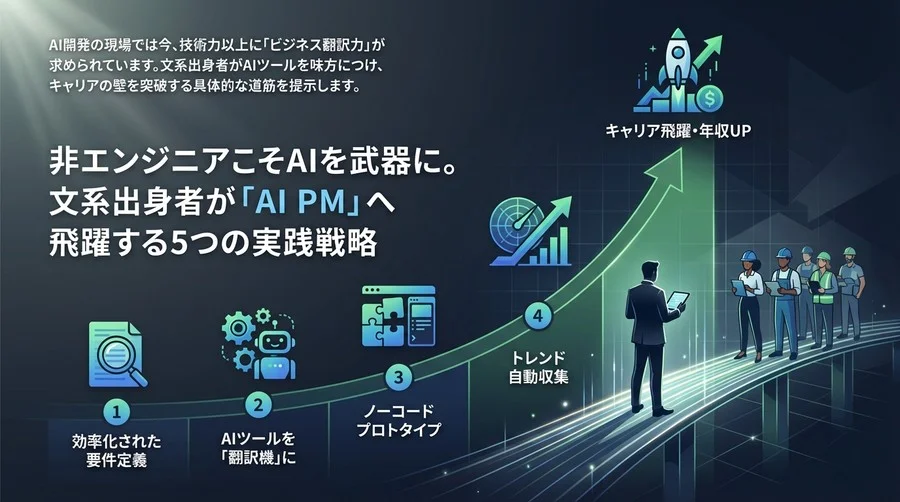 非エンジニアこそAIを武器に。文系出身者が「AI PM」へ飛躍する5つの実践戦略