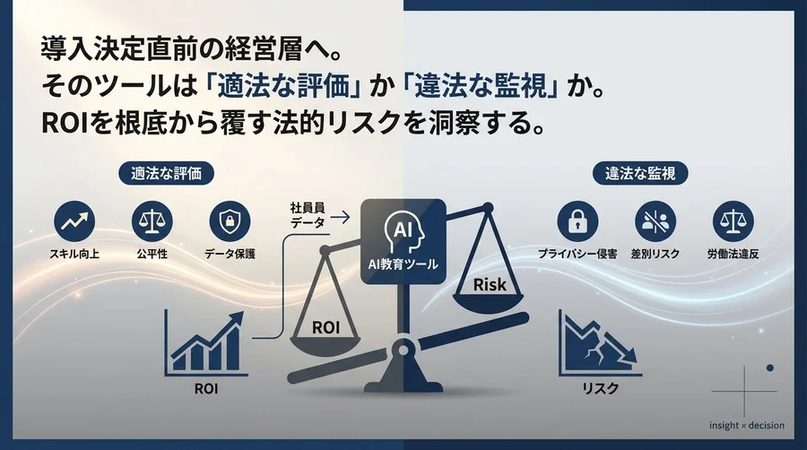 AI教育投資のROIを覆す「法的リスク」：適法な評価と違法な監視の境界線